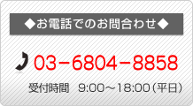 お電話でのお問合わせ 03-6230-3411